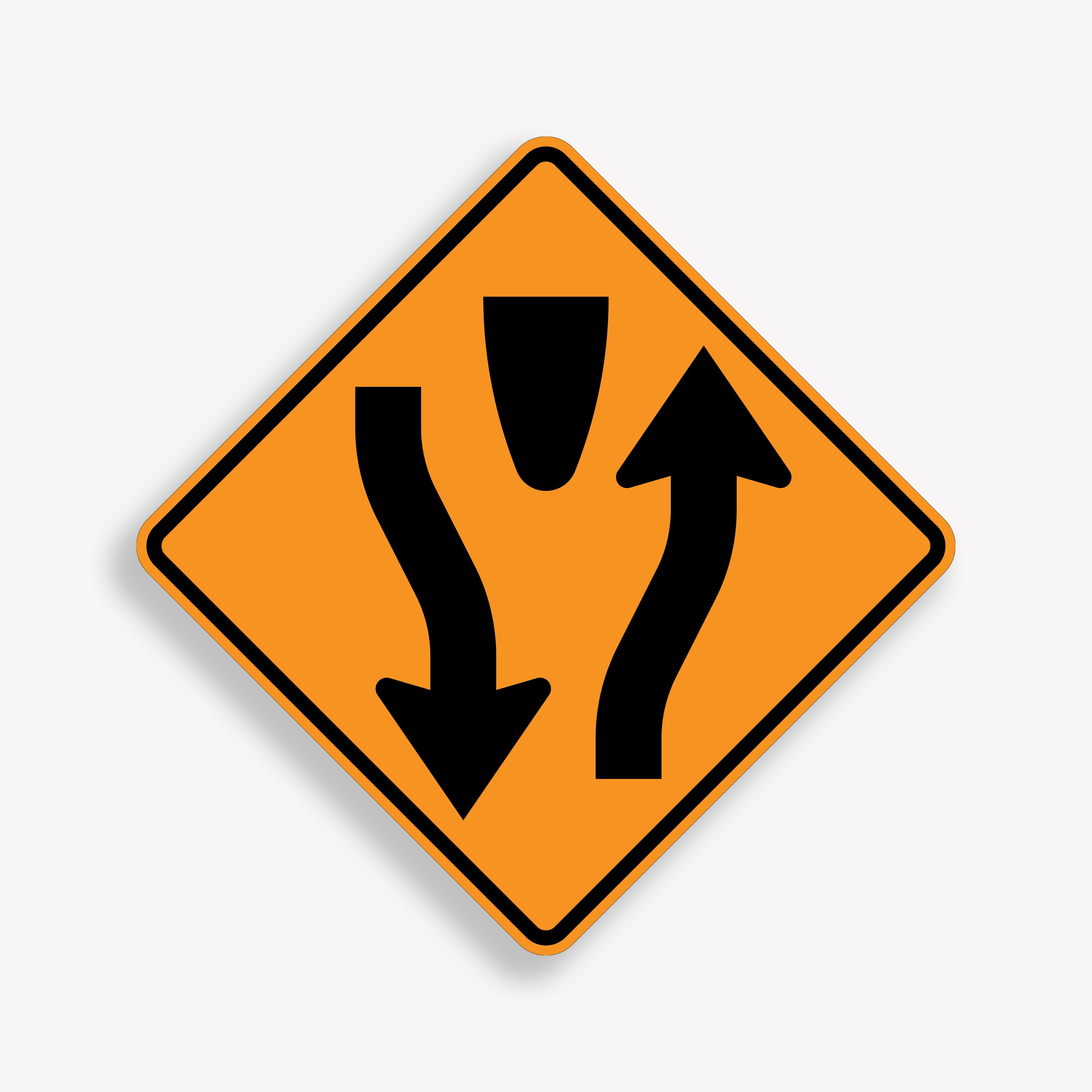 Divided and Two-Way Traffic TTC Signs – Safety Sign Center