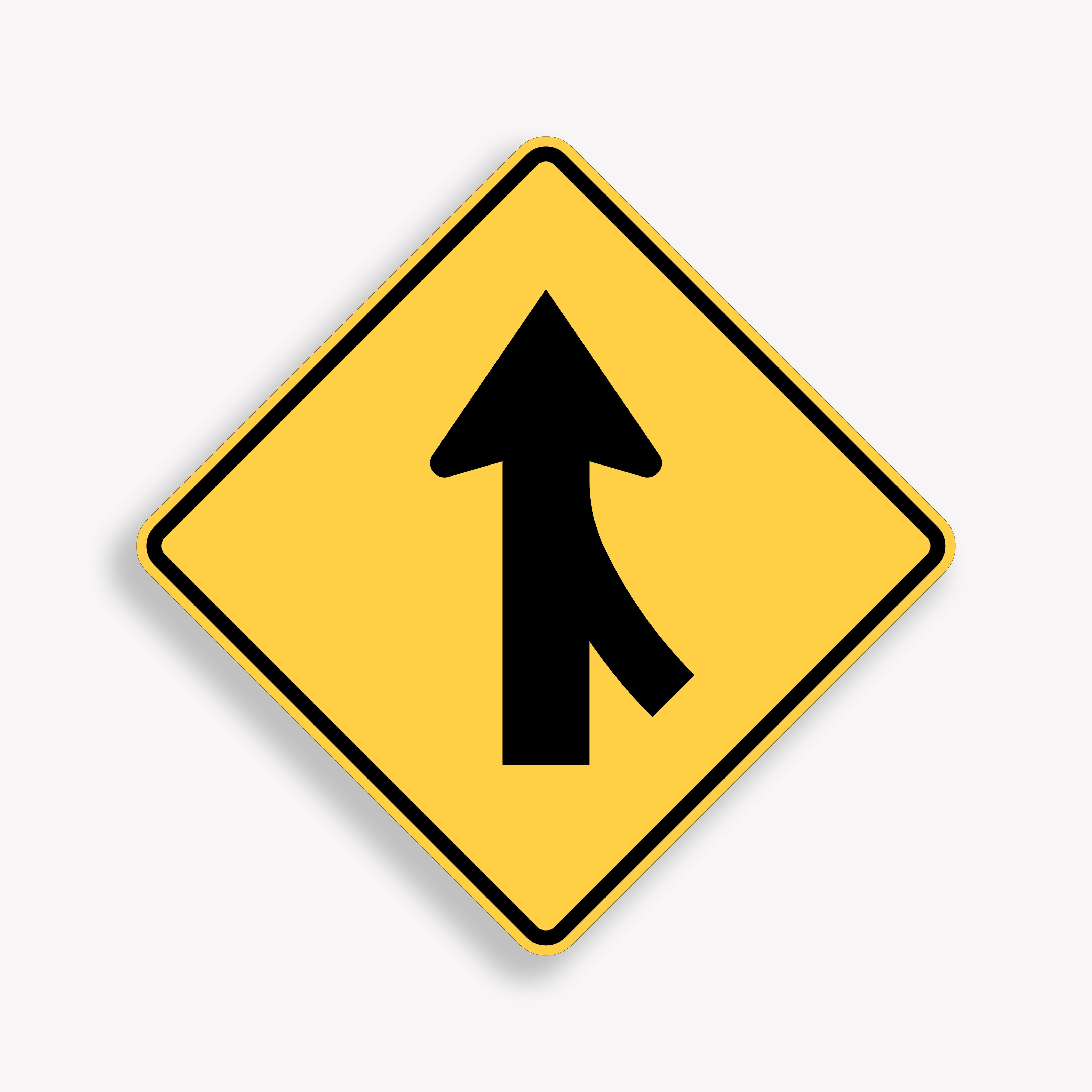 Lane Merge Warning Signs