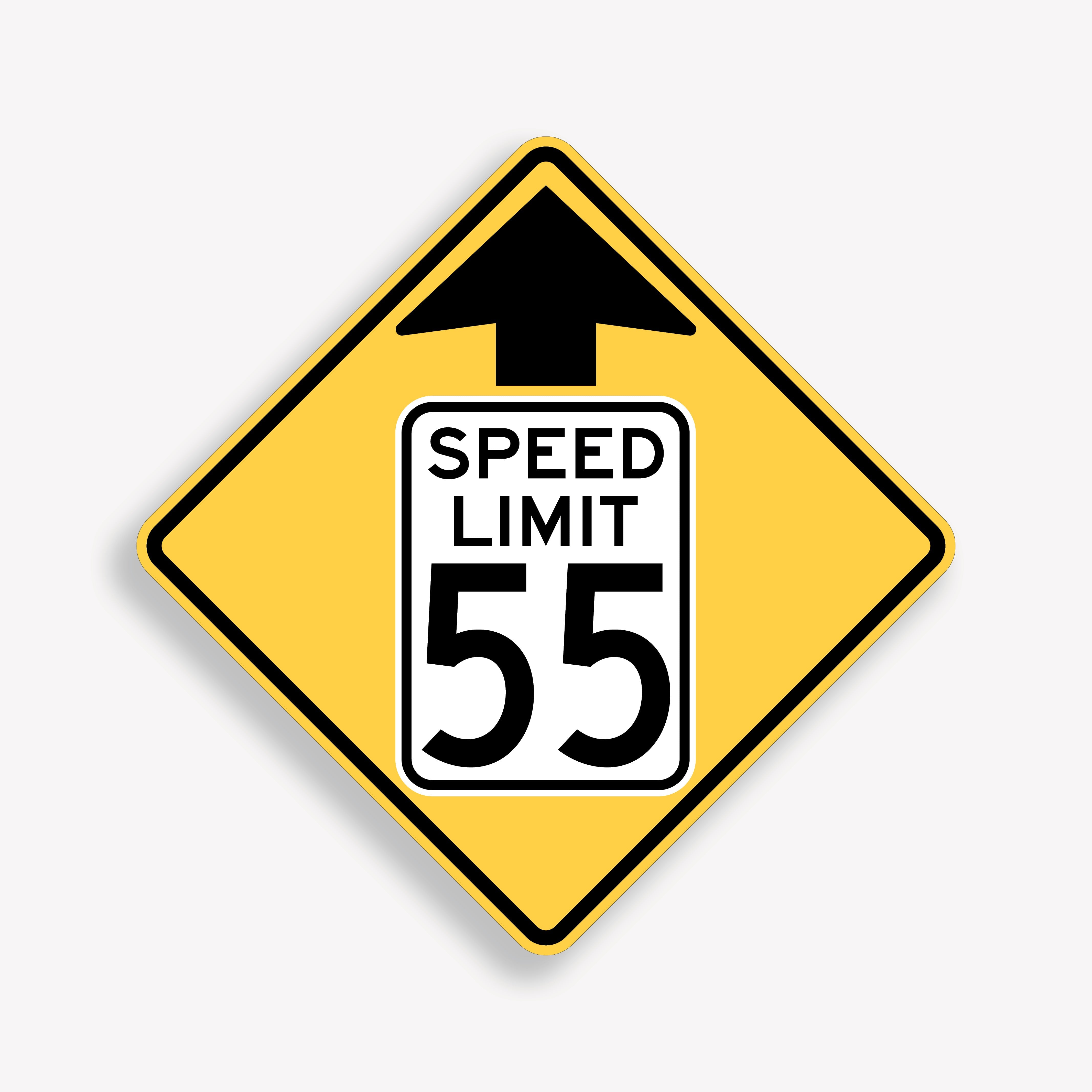 Reduced Speed Limit Warning Signs