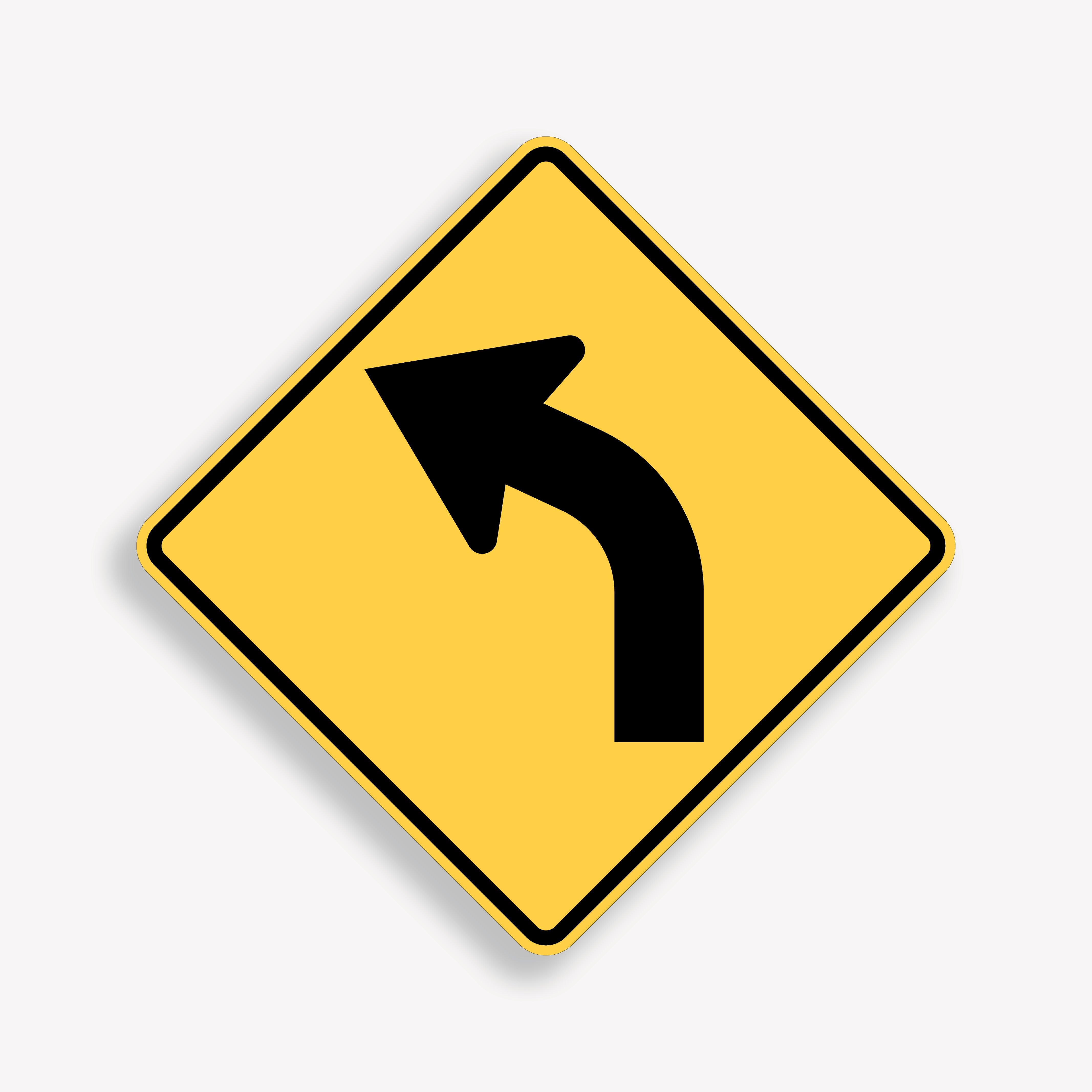 Turn and Curve Warning Signs