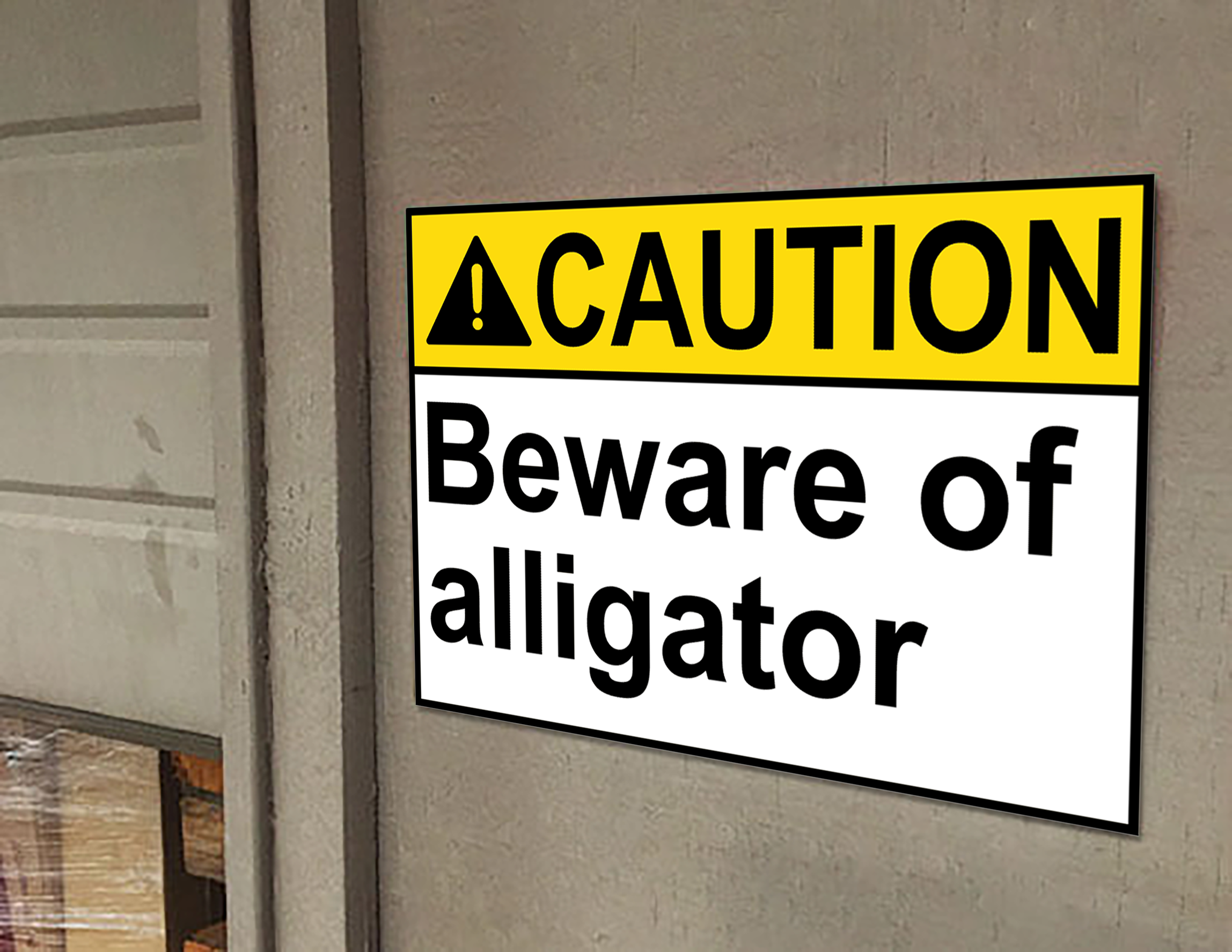 ANSI CAUTION Beware Of Alligator Sign