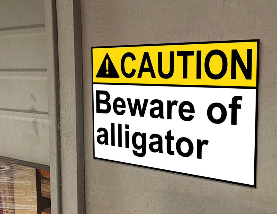ANSI CAUTION Beware Of Alligator Sign