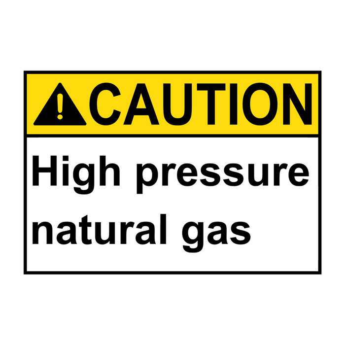 ANSI CAUTION High pressure natural gas Sign