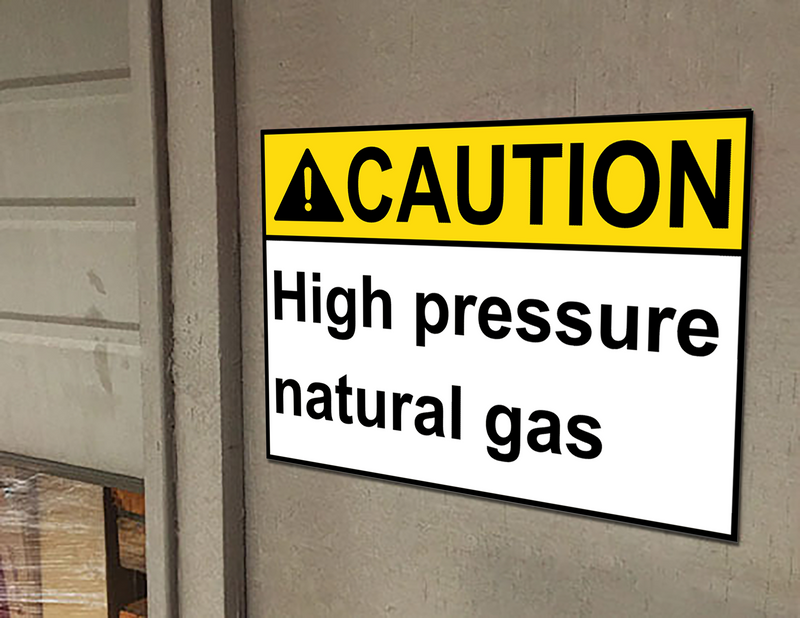 ANSI CAUTION High pressure natural gas Sign