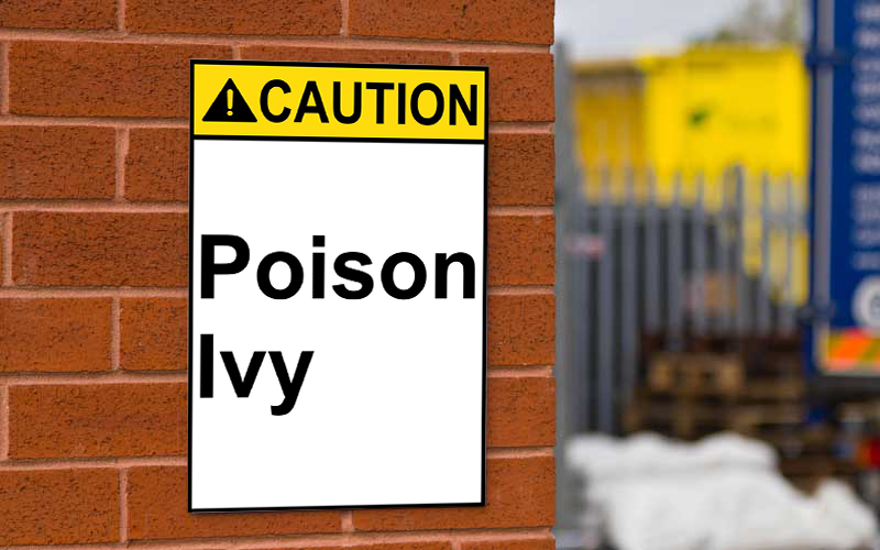 Portrait ANSI CAUTION Poison Ivy Sign