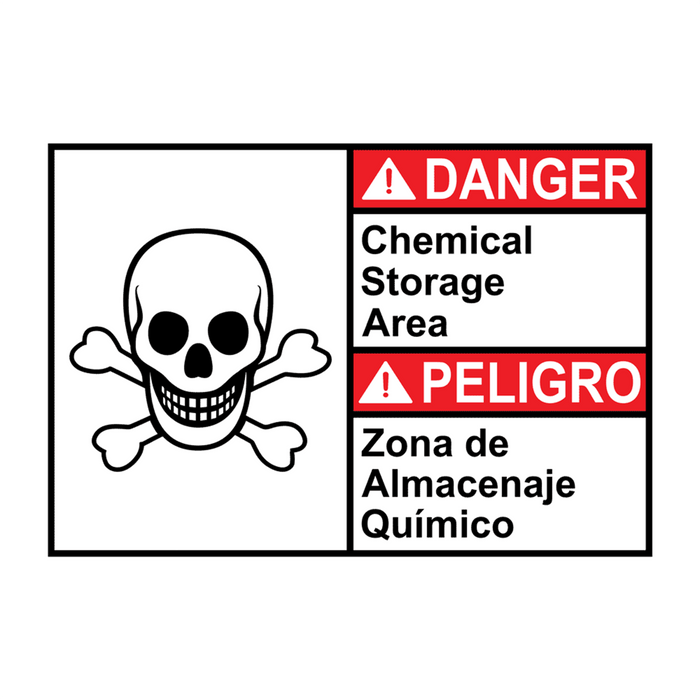 ANSI DANGER Acid area Sign with GHS Symbol