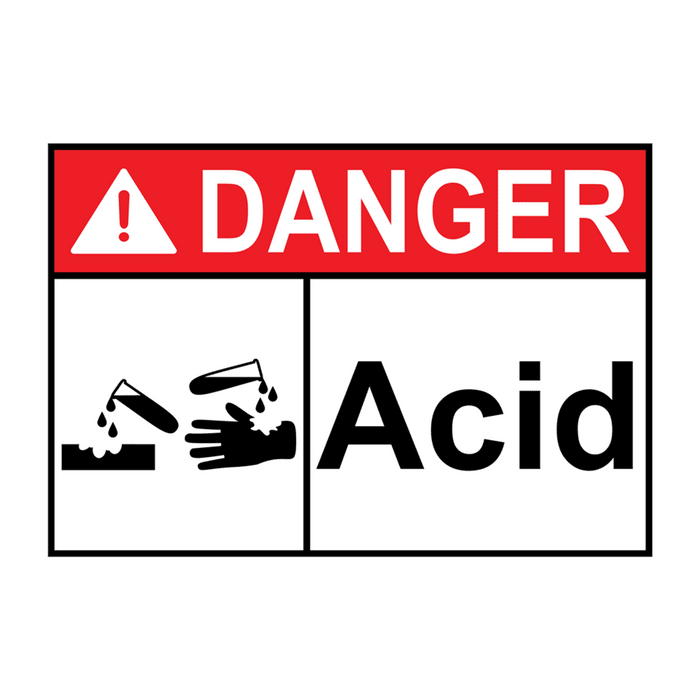 ANSI DANGER Acid Sign with Symbol