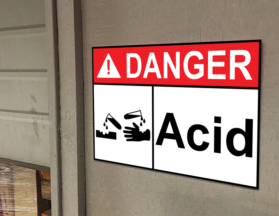 ANSI DANGER Acid Sign with Symbol