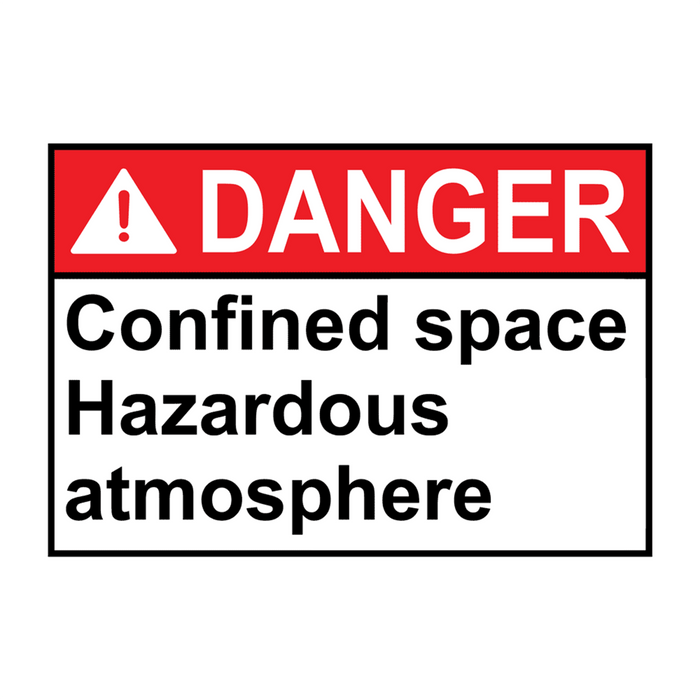 ANSI DANGER Confined space Hazardous atmosphere Sign