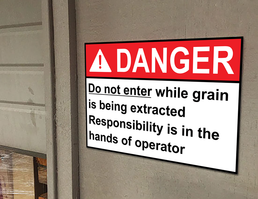 ANSI DANGER Do not enter while grain is being extracted Sign