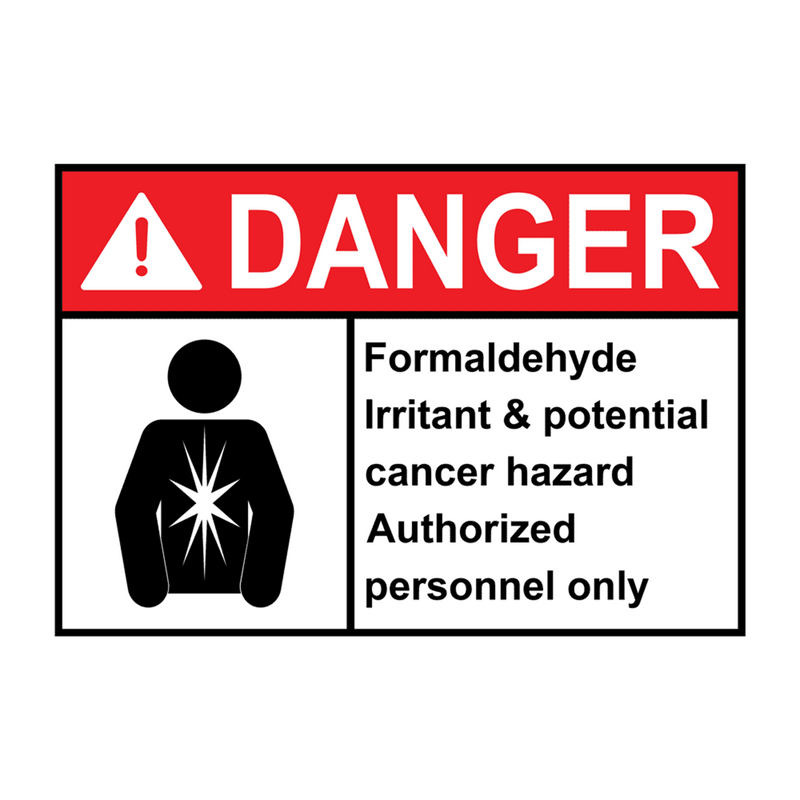 ANSI DANGER Formaldehyde Irritant & cancer hazard Sign with GHS Symbol