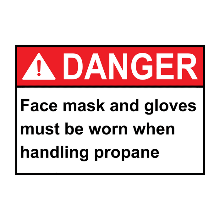 ANSI DANGER Face mask and gloves must be worn when handling Sign