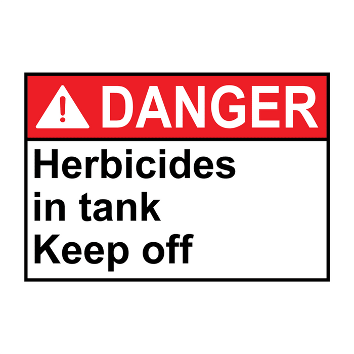 ANSI DANGER Herbicides in tank Keep off Sign