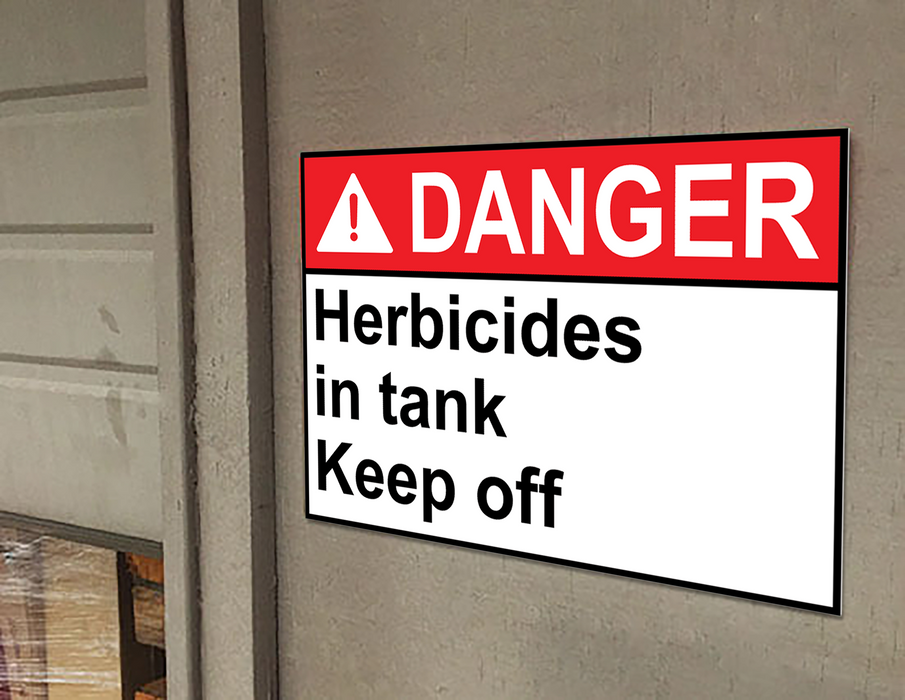 ANSI DANGER Herbicides in tank Keep off Sign