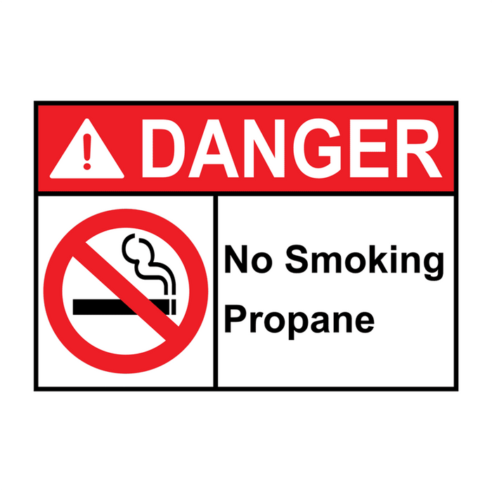 ANSI DANGER No Smoking Propane Sign with Symbol