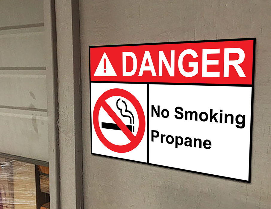 ANSI DANGER No Smoking Propane Sign with Symbol