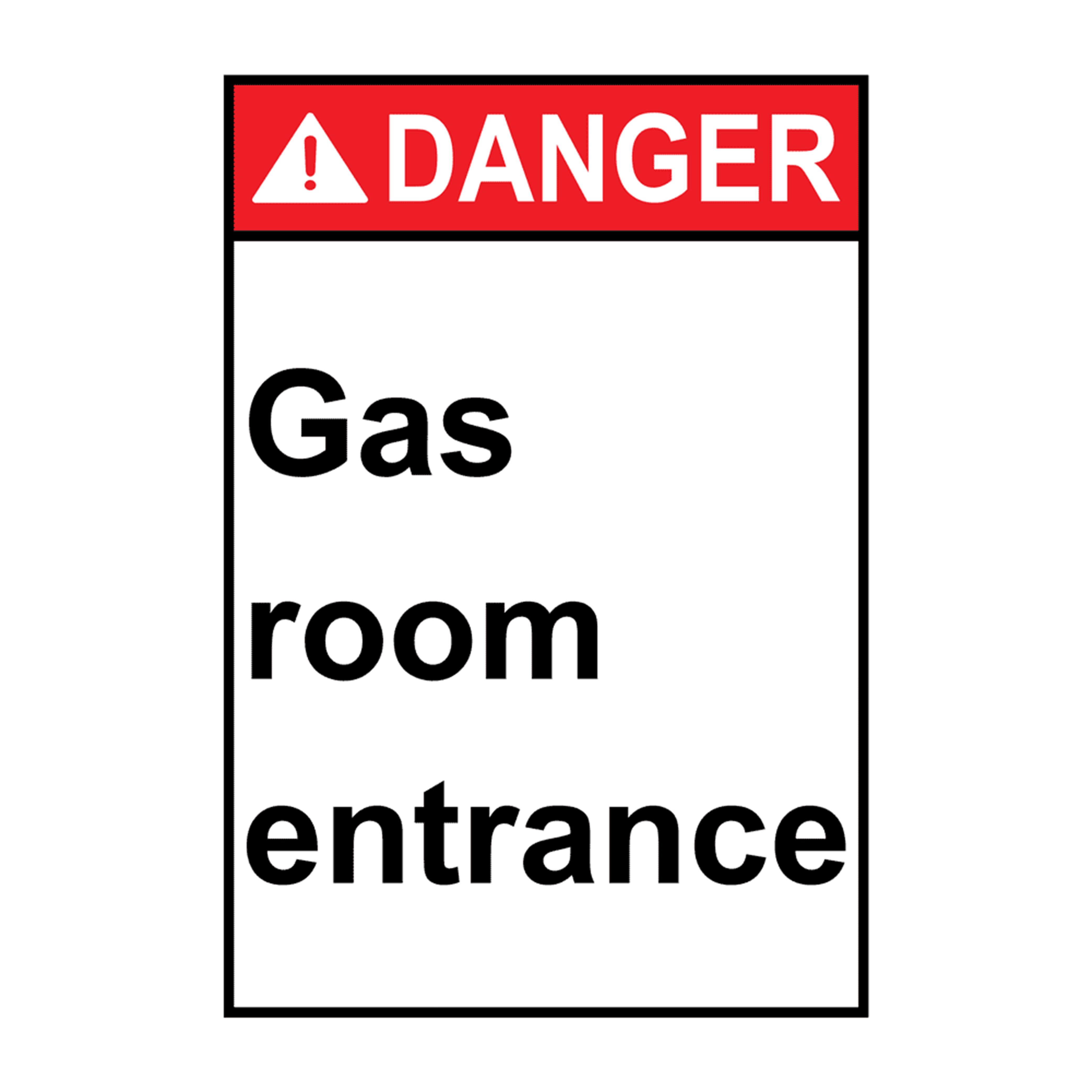 Señal de peligro de entrada a sala de gas ANSI vertical