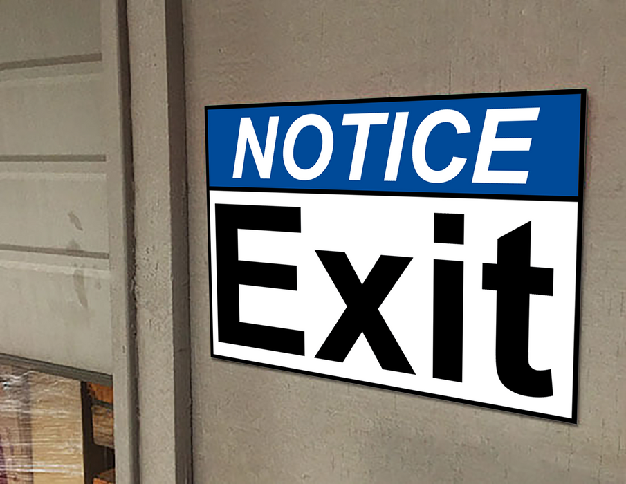 ANSI NOTICE Exit Sign