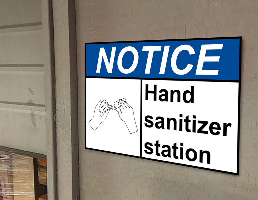 ANSI NOTICE Hand sanitizer station Sign with Symbol