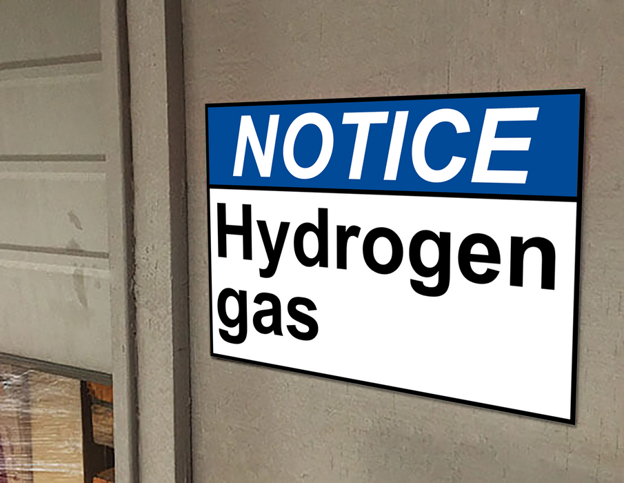 ANSI NOTICE Hydrogen gas Sign