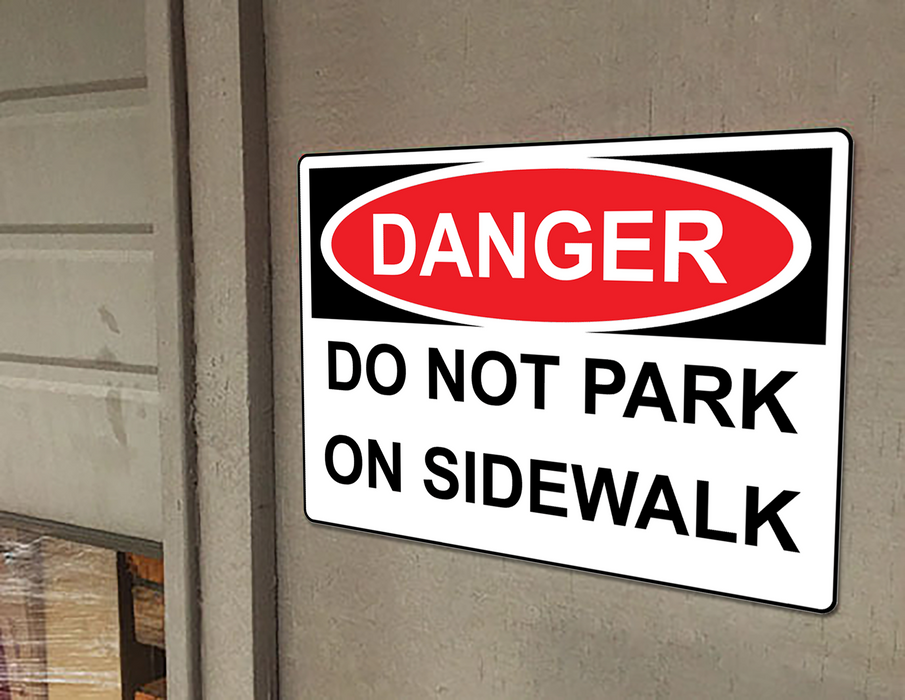 OSHA DANGER DO NOT PARK ON SIDEWALK Sign