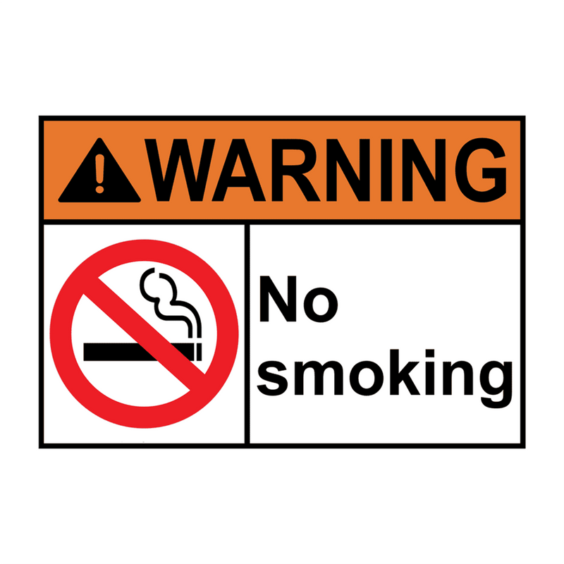 ANSI WARNING No Smoking Sign with Symbol
