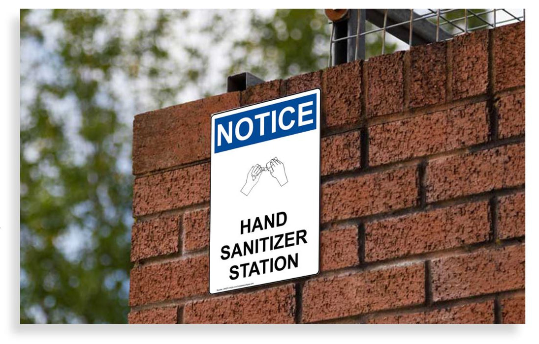 Portrait OSHA NOTICE Hand Sanitizer Station Sign With Symbol