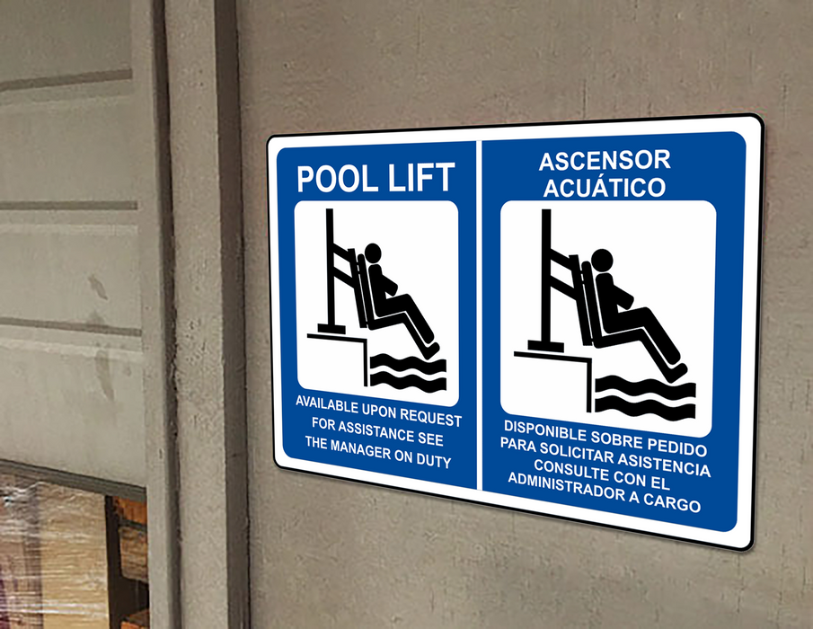 Pool Lift Available With Symbol Sign Handicap Pool Lift