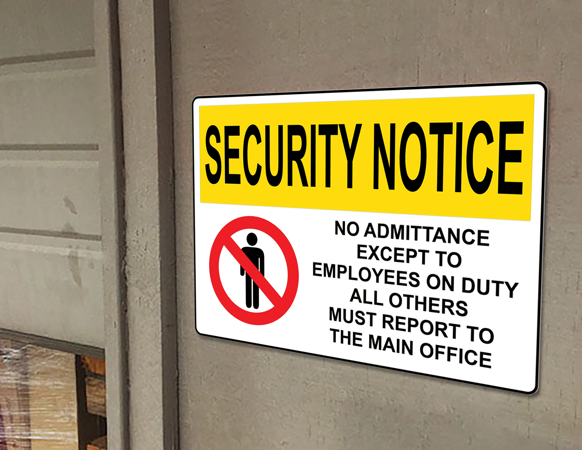 AVISO DE SEGURIDAD DE OSHA Prohibido el paso excepto para empleados Señal con símbolo