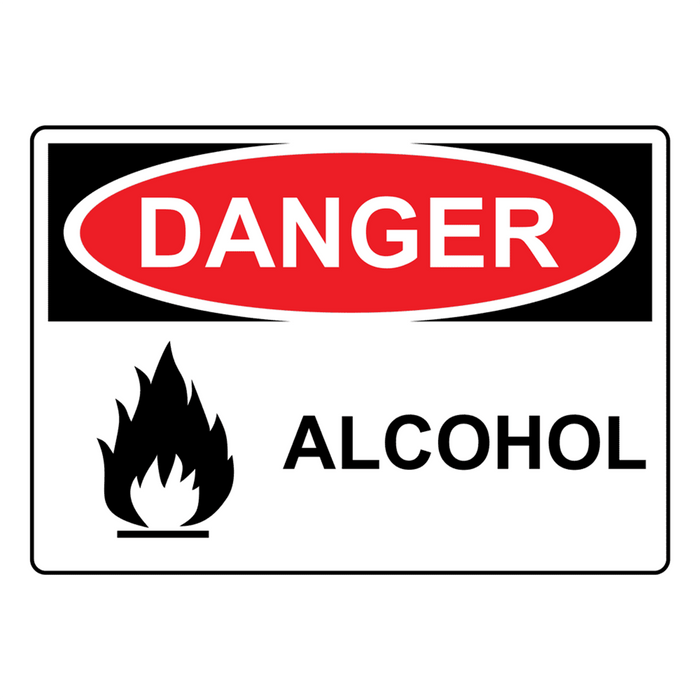 OSHA DANGER Alcohol Sign With Symbol