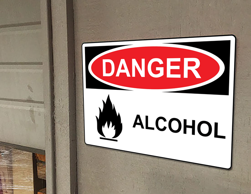 OSHA DANGER Alcohol Sign With Symbol