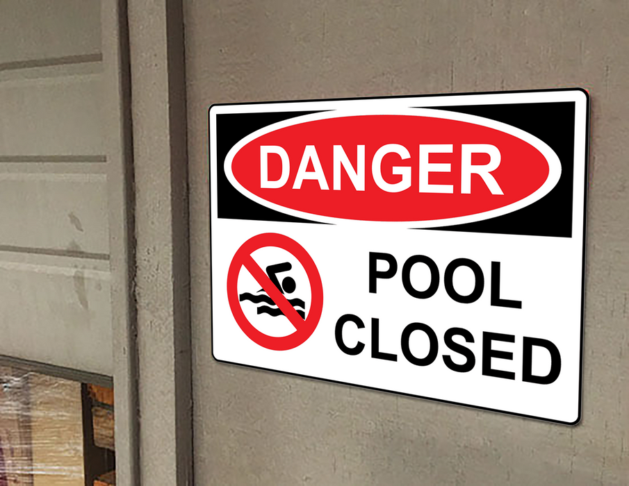 OSHA DANGER Pool Closed Sign With Symbol