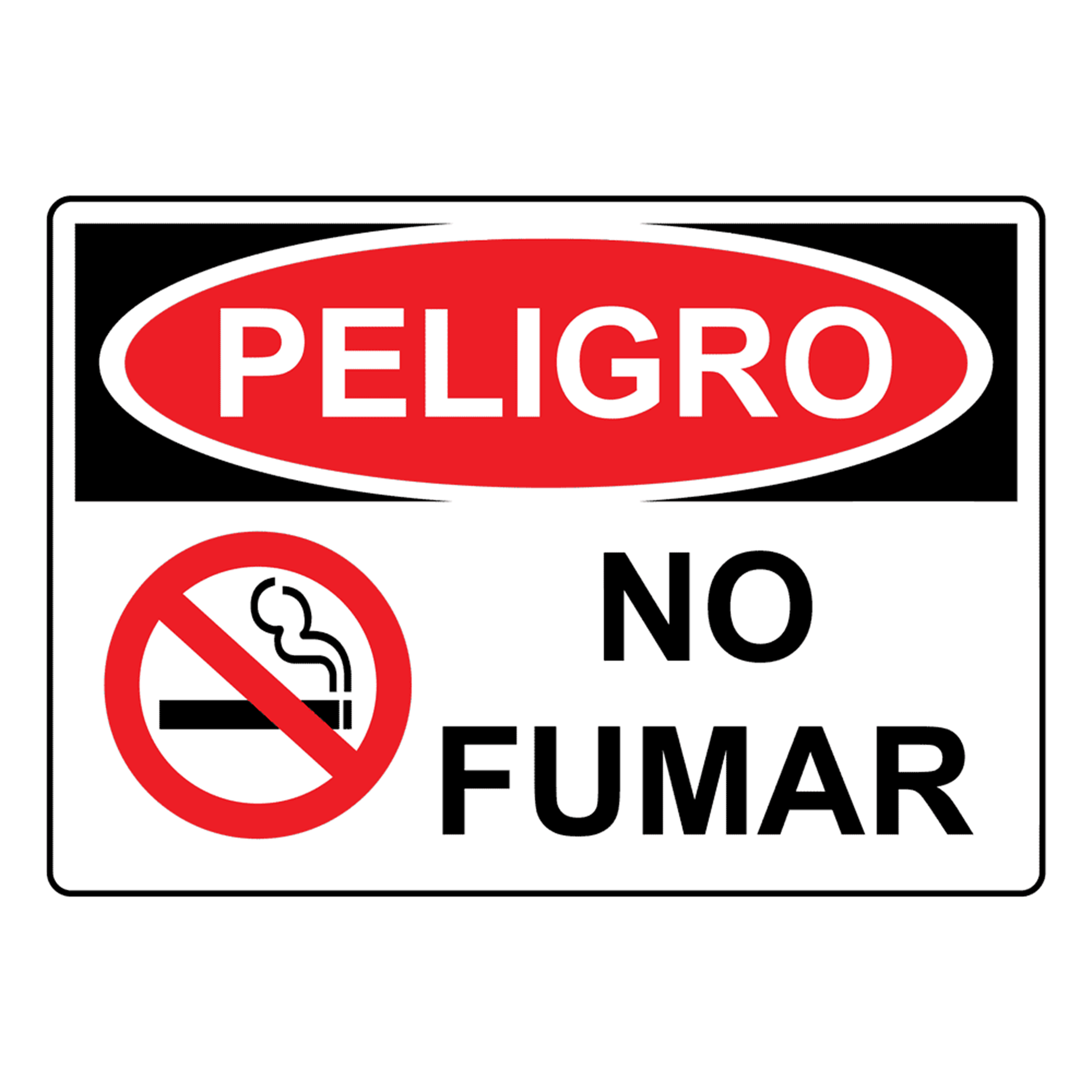Spanish OSHA DANGER No Smoking Sign With Symbol
