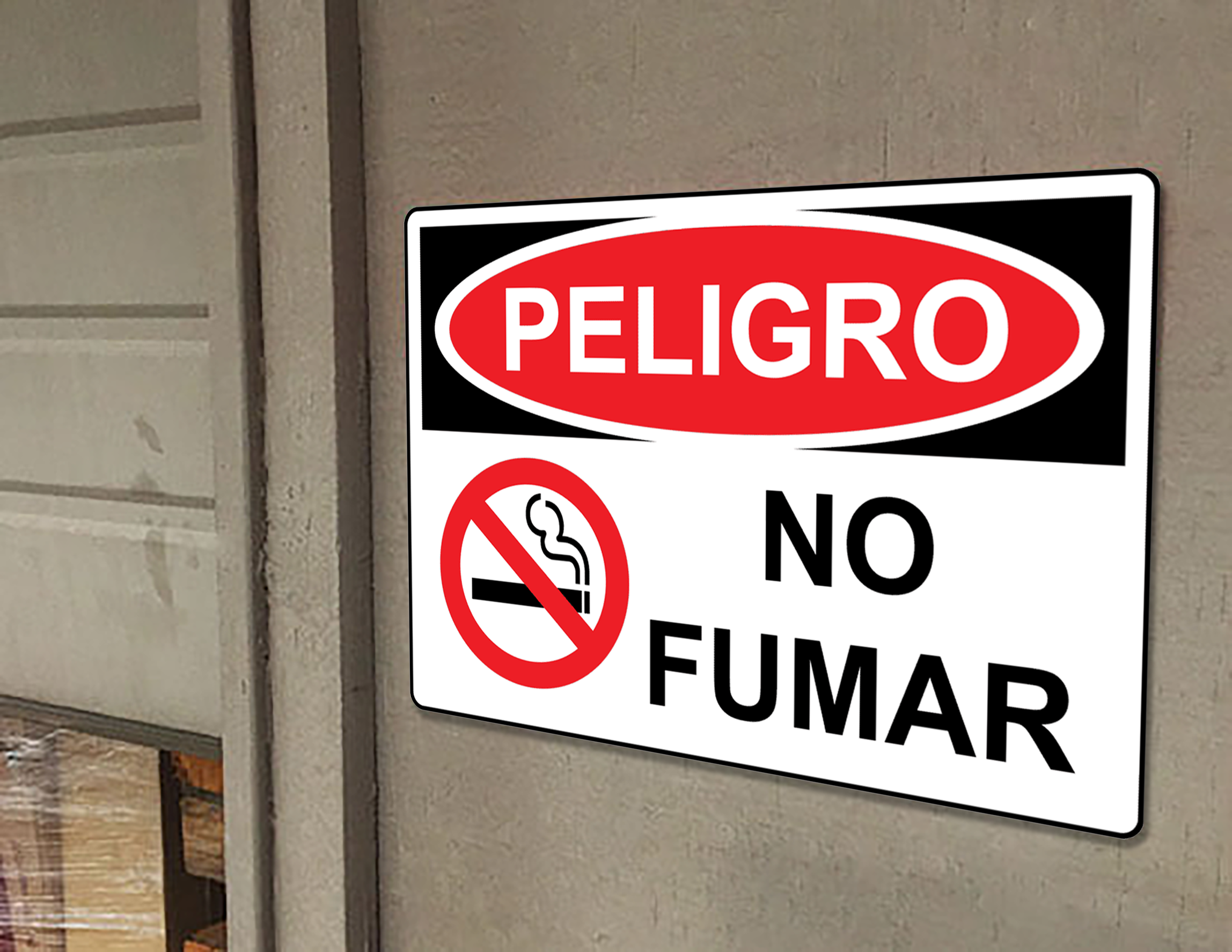 Señal de Prohibido Fumar de OSHA en Español Con Símbolo