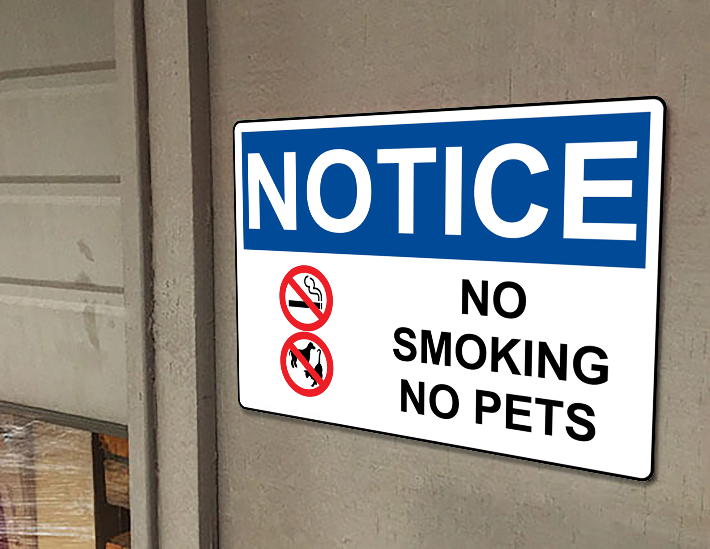 AVISO DE LA OSHA No Fumar No Se Admiten Mascotas Letrero Con Símbolo