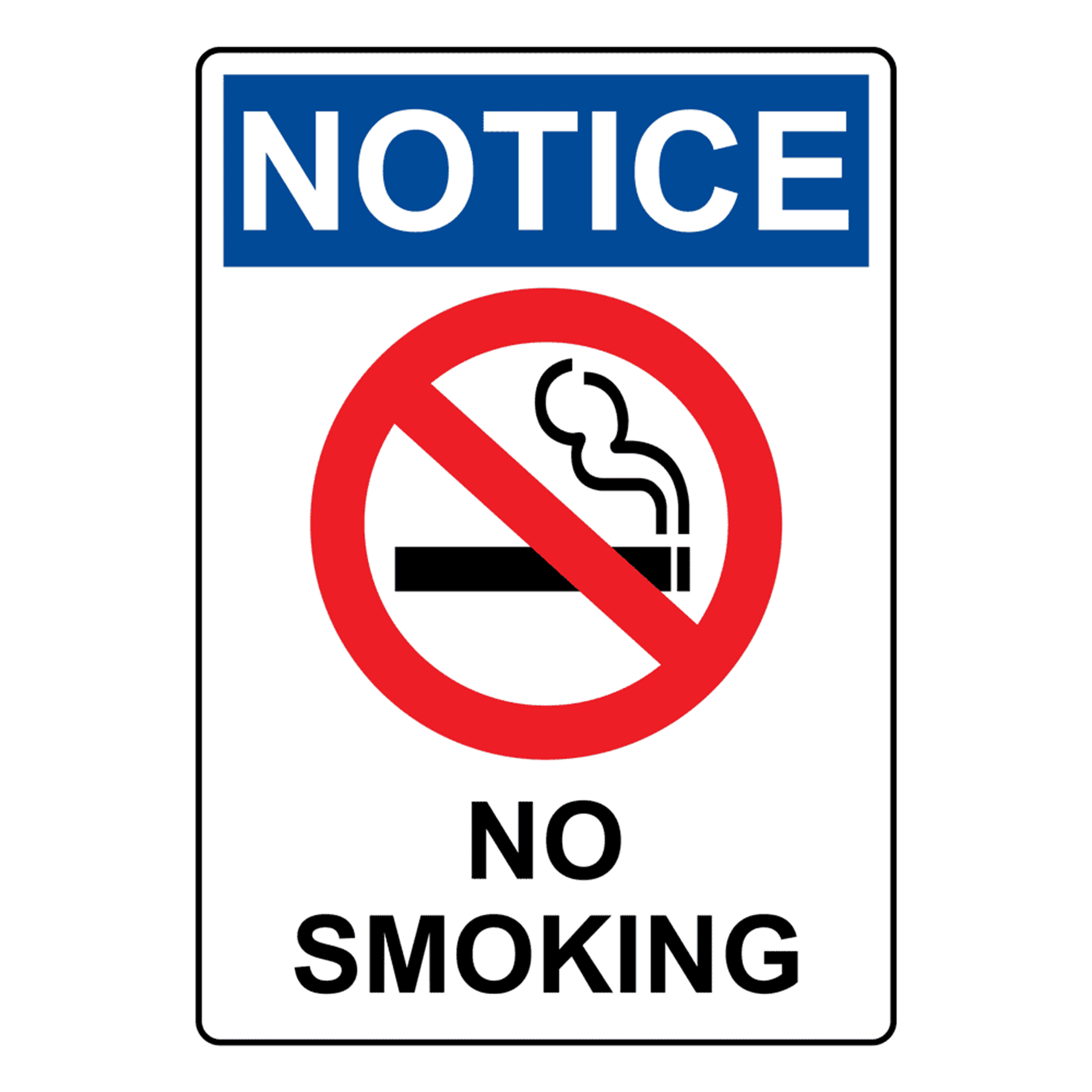 Retrato SEÑAL DE AVISO DE LA OSHA Prohibido Fumar Con Símbolo
