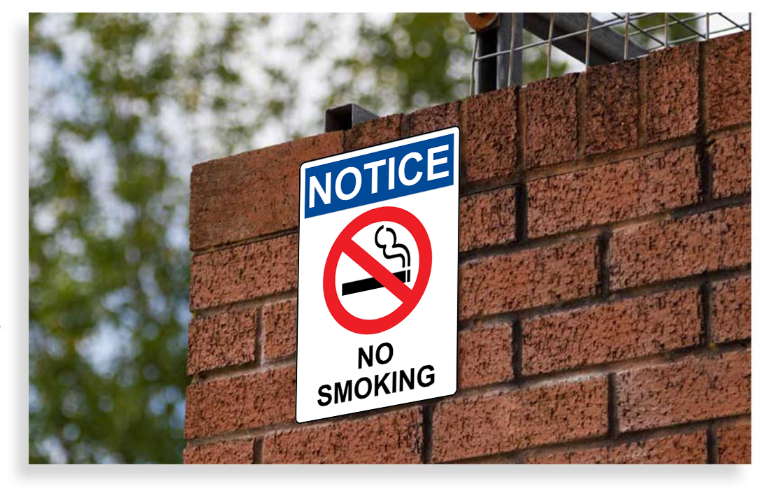 Retrato SEÑAL DE AVISO DE LA OSHA Prohibido Fumar Con Símbolo
