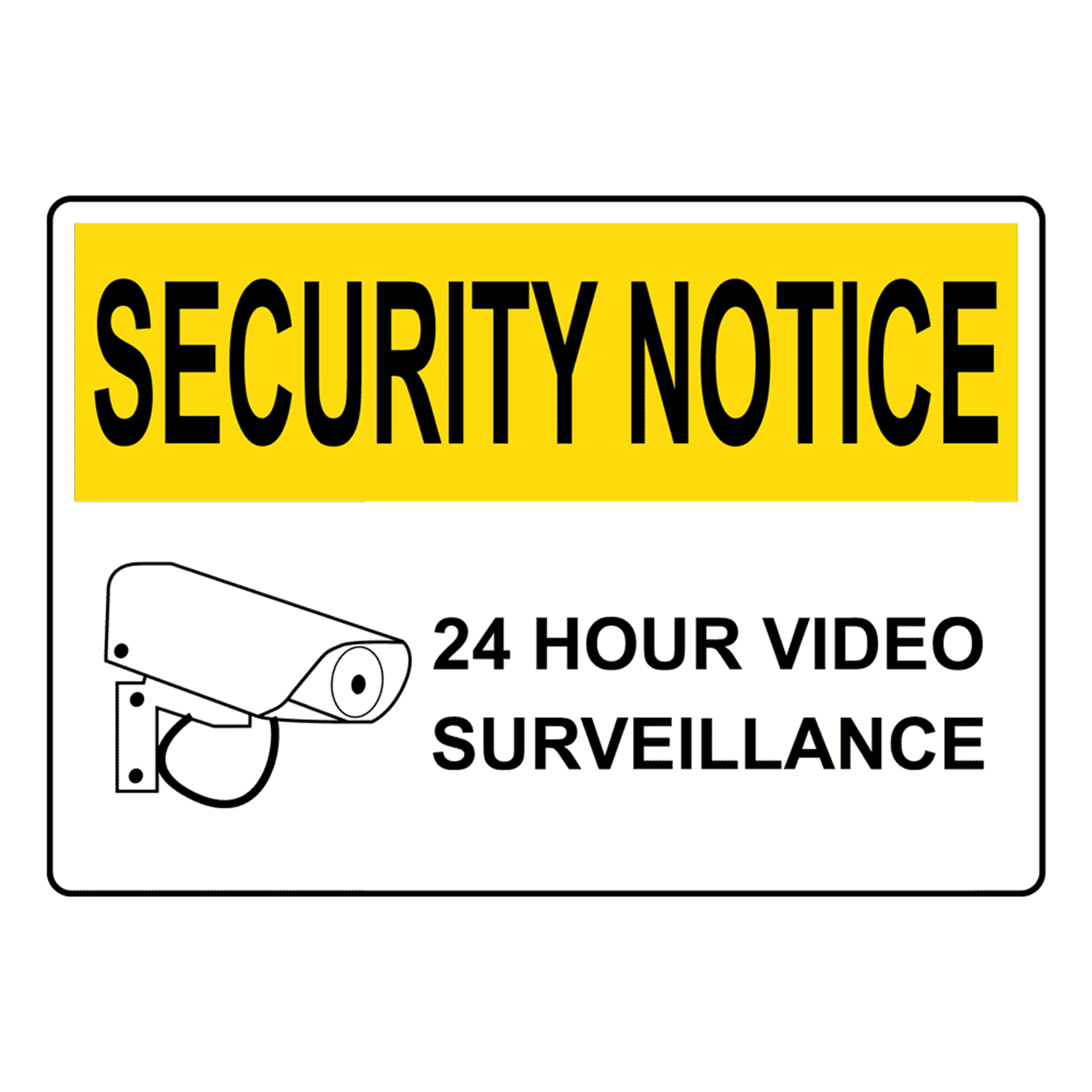 Letrero de Aviso de Seguridad de OSHA con Símbolo de Videovigilancia las 24 Horas