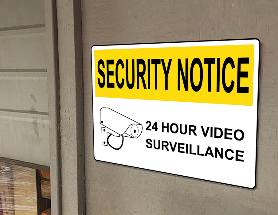 OSHA SECURITY NOTICE 24 Hour Video Surveillance Sign With Symbol