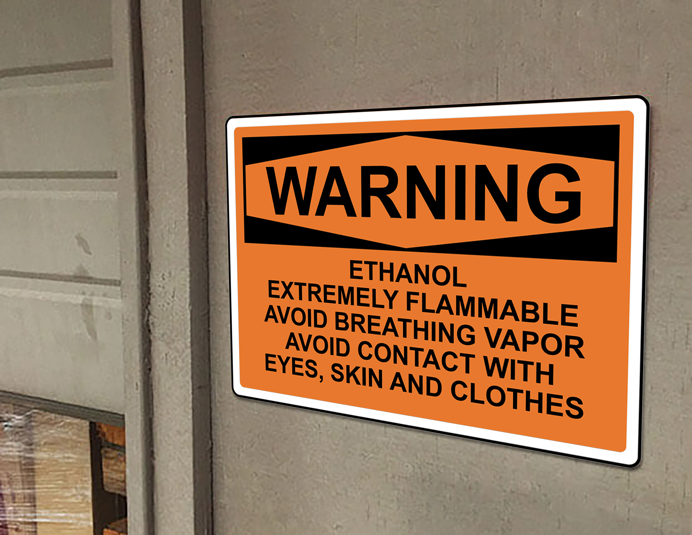 OSHA ADVERTENCIA Etanol Extremadamente Inflamable Evite Respirar Señal